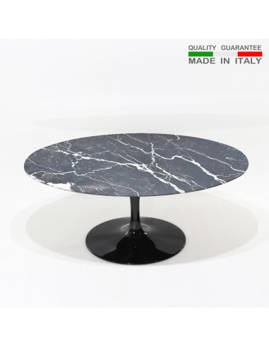 Table ovale marbre Marquinia noir