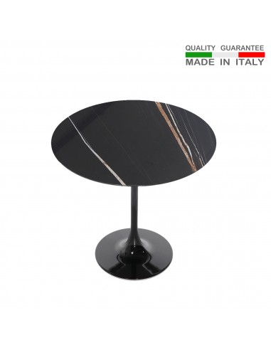 Round table black Sahara marble