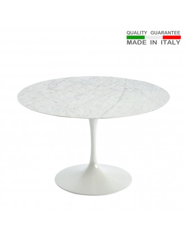 Table ronde marbre Carrare blanc