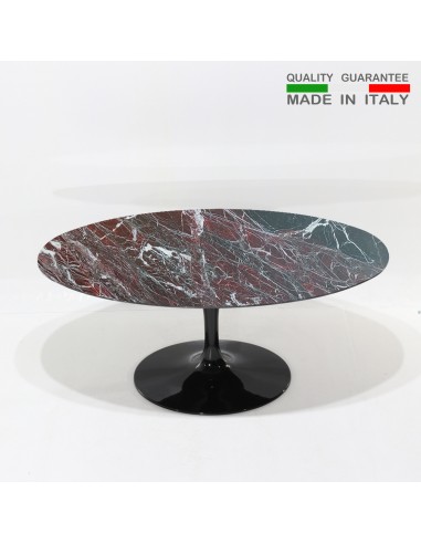 Table ovale marbre rouge Lepanto