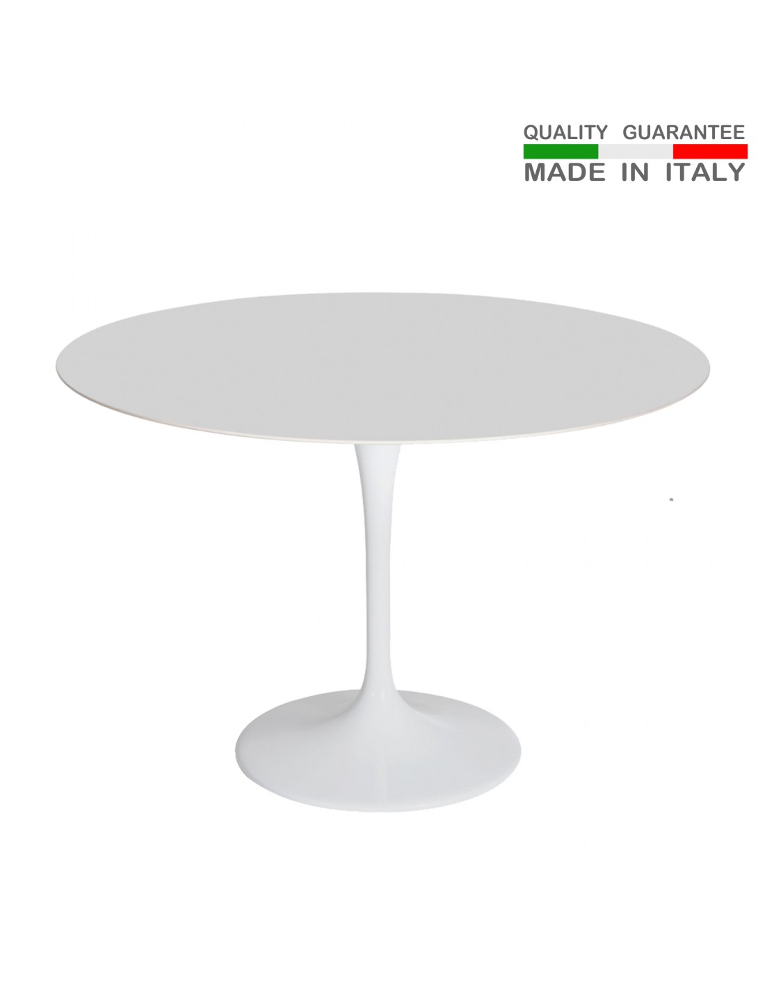 Tavolo laminato rotondo bianco