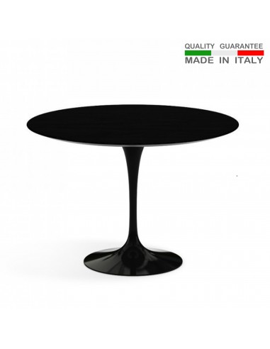 Round laminate table black