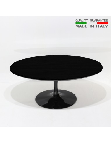 Tisch oval Laminat schwarz