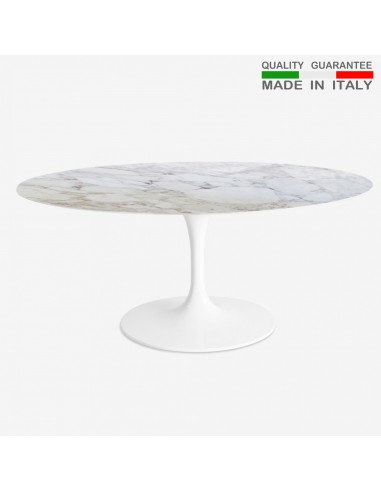 Oval Table Calacatta gold marble