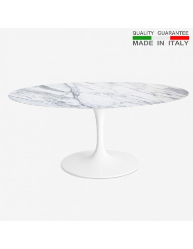Tavolo ovale marmo Arabescato